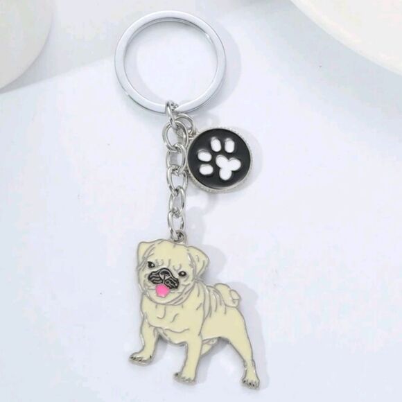 Cute Pug Dog Keychain - Picture 4 of 5
